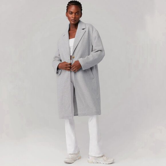 Alo VIP Trench Blazer Coat Longline Gray S - Picture 1 of 13